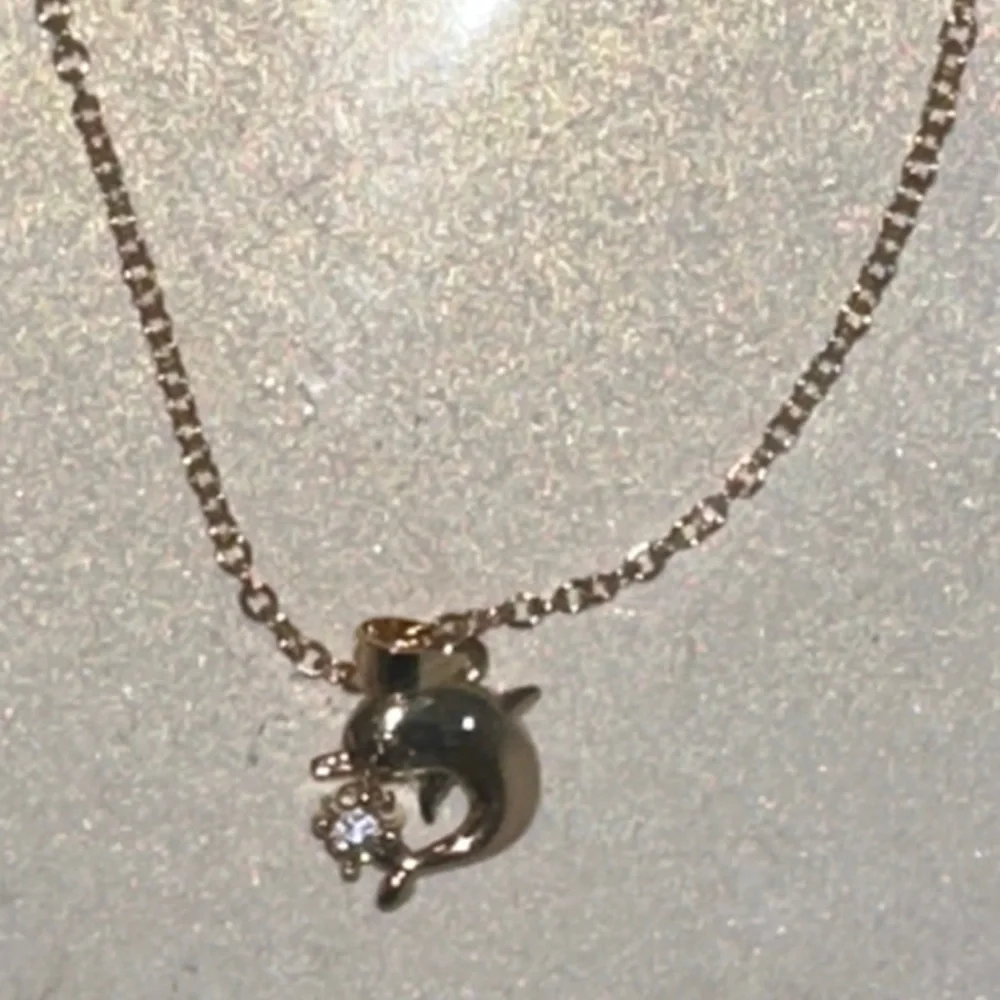 Gold Dolphin Pendant Necklace for Kids